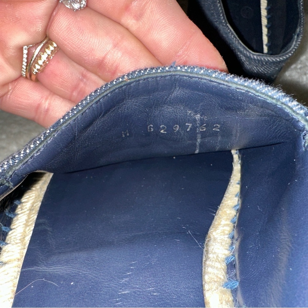 Chanel Denim Blue and Black CC Espadrille Size 37 - Picture 10 of 13